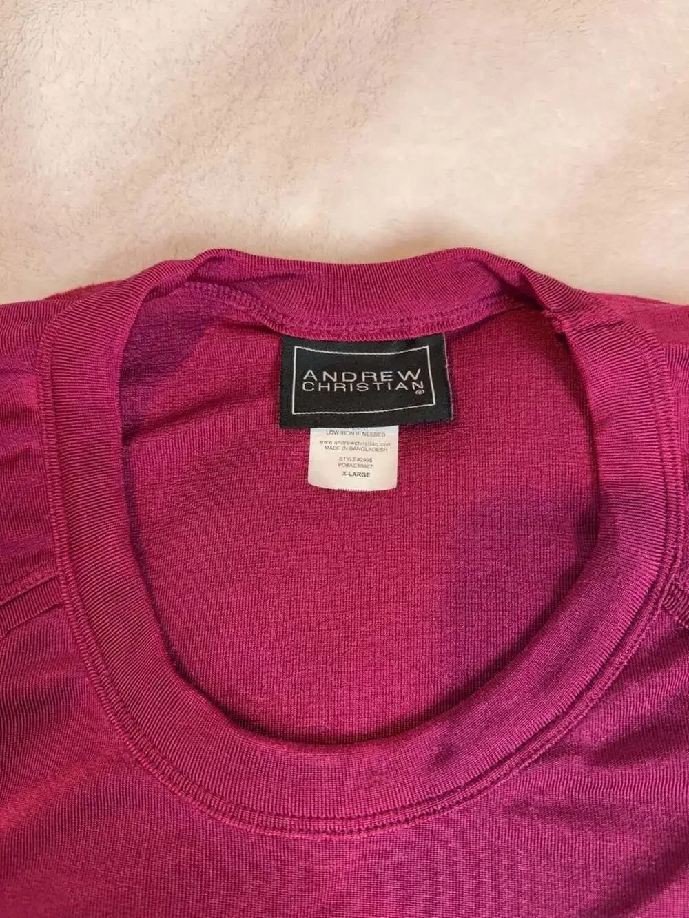 Andrew Christian Sensual Rib Tank Top - Magenta - Picture 4 of 7